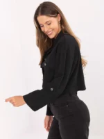 pol pl Czarna jeansowa kurtka z kieszeniami RUE PARIS 413909 4
